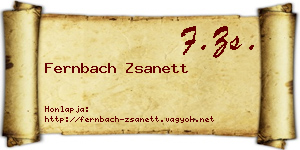 Fernbach Zsanett névjegykártya